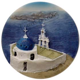 Santorini Church Magnet Style 47