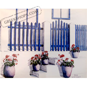 Fence with Flowers by Bill Williams 11 x 13.5 in