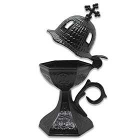 Traditional Greek Incense Burner "Church Dome", Charcoal Color