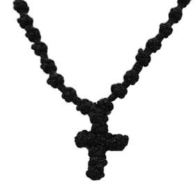 Komboskini Knotted Greek Cross Necklace 30mm by 36 mm