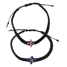 Black Komboskini Bracelet, Beaded Cross