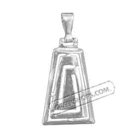 Sterling Silver Pendant - Greek Key Trapezoid (29mm)