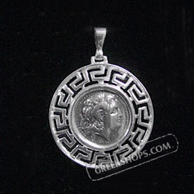 Sterling Silver Pendant - Ancient Tetradrachm Silver Coin Replica (33mm)