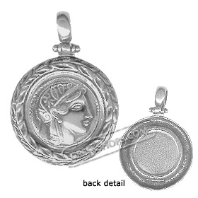 Sterling Silver Pendant - Ancient Tetradrachm Silver Coin Replica (26mm)