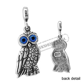 Sterling Silver Pendant - Small Standing Owl (19mm)