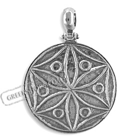The Agamemnon Collection - Sterling Silver Pendant - Rosette Motif (32mm)