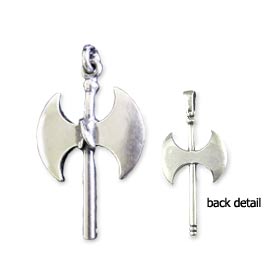 Sterling Silver Pendant - Decorated Minoan Double Axe Motif (23mm)
