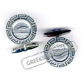 Sterling Silver Parthenon Cufflinks with Greek Key (20mm)