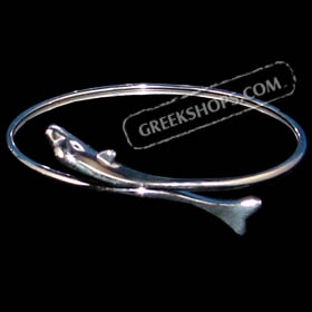 Sterling Silver Minoan Dolphin Cuff Bracelet (6cm)