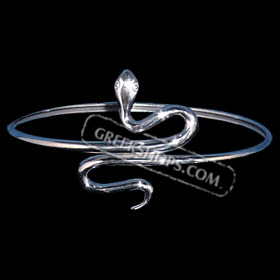 Platinum Plated Sterling Silver Cuff Bracelet - Serpent (6cm)
