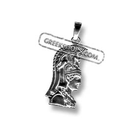 Sterling Silver Pendant - Athena Profile (30mm) Platinum Plated