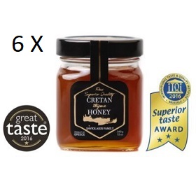 Raw Greek Thyme Honey from Crete, 6 x 340gr jar w/ Free Shipping