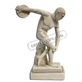 Discus Thrower Statue (13" / 33 cm.) White-colored