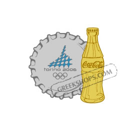 Torino 2006 Coca Cola Nickel Cap & Gold Bottle Pin