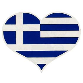Heart Shaped GREECE Flag Children's Tshirt 1247c