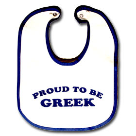 "Proud to Be Greek" Infant Bib - 30% off
