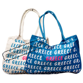 Large Canvas Greece Shoulder Bag Style BG37 (2 Color Options)
