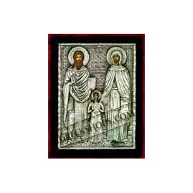 Silver Icon of Agios Rafail ( St. Rafael ), Agios Nikolaos ( St. Nicholas ), Agia Eirini ( St. Irine