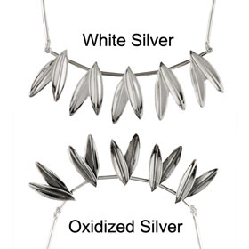 The Elaia Collection - Sterling Silver Necklace - Olive Leaves (65mm)