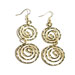 Hammered Double Spiral Earrings w/ French Hooks Gold Color
