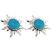 The Neptune Collection - Sterling Silver Earrings - Celestial Sun and Opal (12mm)