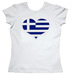 Hearth Shaped Greece Flag Womens Tshirt Style 1247