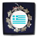 Photo Domed Greek Flag Christmas Ornament