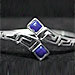 Sterling Silver Cuff Bracelet - Double Greek Key Square (6.5cm)