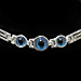 Greek Sterling Silver Mati Collection - Bracelet Greek Key 3 Central Eye (6mm)