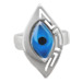 Greek Sterling Silver Mati Collection - Ring w/ Evil Eye & Greek Key