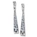 Sterling Silver Dangle Earrings - Triangular Greek Key (50mm)
