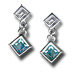 Sterling Silver Dangle Earrings - Greek Key Diamond (17mm)