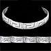 Sterling Silver Men's Bracelet - 2 Sided with Greek Key and Floral Motif (9mm)