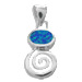 The Neptune Collection - Sterling Silver Pendant - Swirl w/ Oval Opal (14mm)