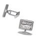 Sterling Silver Rectangle Chariot Cufflinks (10mm)