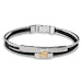The Hephaestus Collection - Rubber and Steel Bracelet with 18k Gold Emblem - Warrior