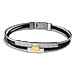 The Hephaestus Collection - Rubber and Steel Bracelet with 18k Gold Emblem - Parthenon