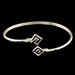 Sterling Silver Cuff Bracelet - Square Shape Greek Key
