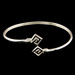 Sterling Silver Cuff Bracelet - Square Shape Greek Key