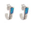 The Neptune Collection - Sterling Silver Post Earrings - Greek Key and Opal (15mm)