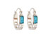 The Neptune Collection - Sterling Silver Hoop Earrings - Greek Key and Opal (16mm)