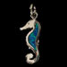 The Neptune Collection - Sterling Silver Pendant - Seahorse and Opal (18mm)