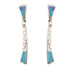 The Neptune Collection - Sterling Silver Earrings - Greek Key and Opal (35mm)