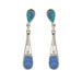 The Neptune Collection - Sterling Silver Earrings - Teardrop w/ Greek Key and Opal (36mm)
