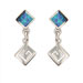 The Neptune Collection - Sterling Silver Earrings - Square Greek Key and Opal (22mm)