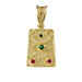 Justinian Collection - 24k Gold Plated Sterling Silver Pendant - Rectangle w/ Cubic Zirconia (20mm)