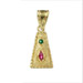 Justinian Collection - 24k Gold Plated Sterling Silver Pendant - Trapezoid w/ Cubic Zirconia (18mm)