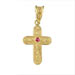 Justinian Collection - 24k Gold Plated Sterling Silver Pendant - Cross w/ Cubic Zirconia (25mm)