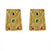 Justinian Collection - 24k Gold Plated Post Earrings - Trapezoid w/ Colored Cubic Zirconia (20mm)