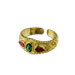 The Theodora Collection - 24k Gold Plated Sterling Silver Byzantine 3 - stone Adjustable Ring